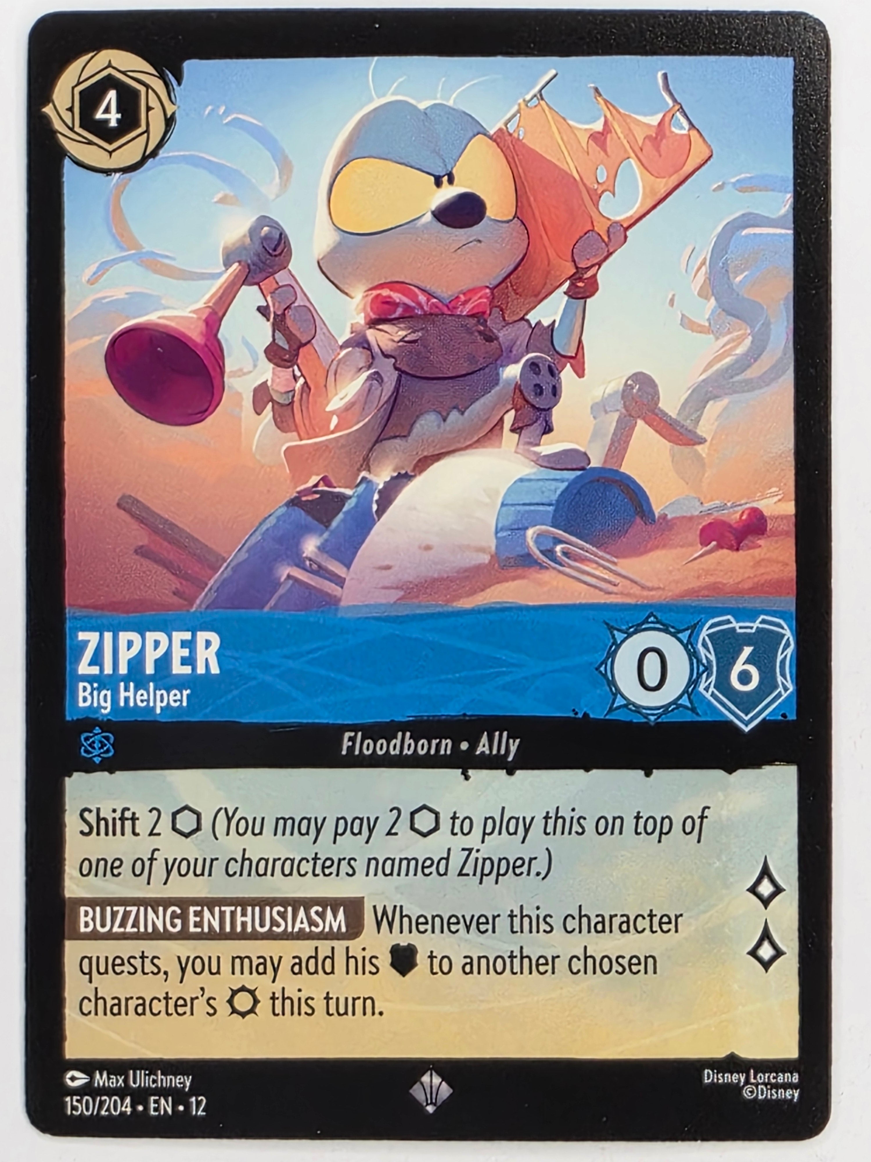 Disney Lorcana Wilds Unknown | #150/204 | Zipper Big Helper | Super Rare