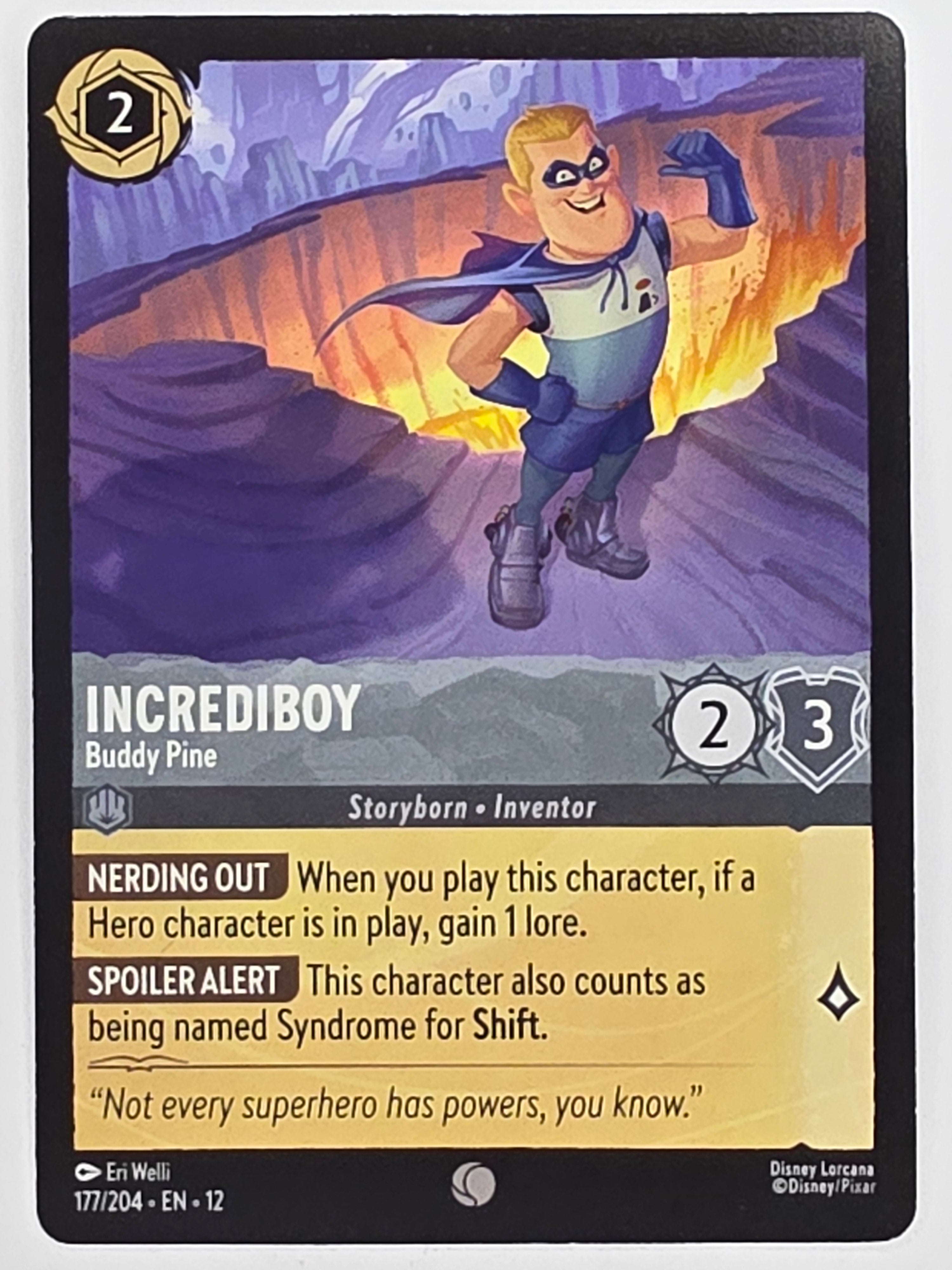 Disney Lorcana Wilds Unknown | #177/204 | Incrediboy Buddy Pine | Common