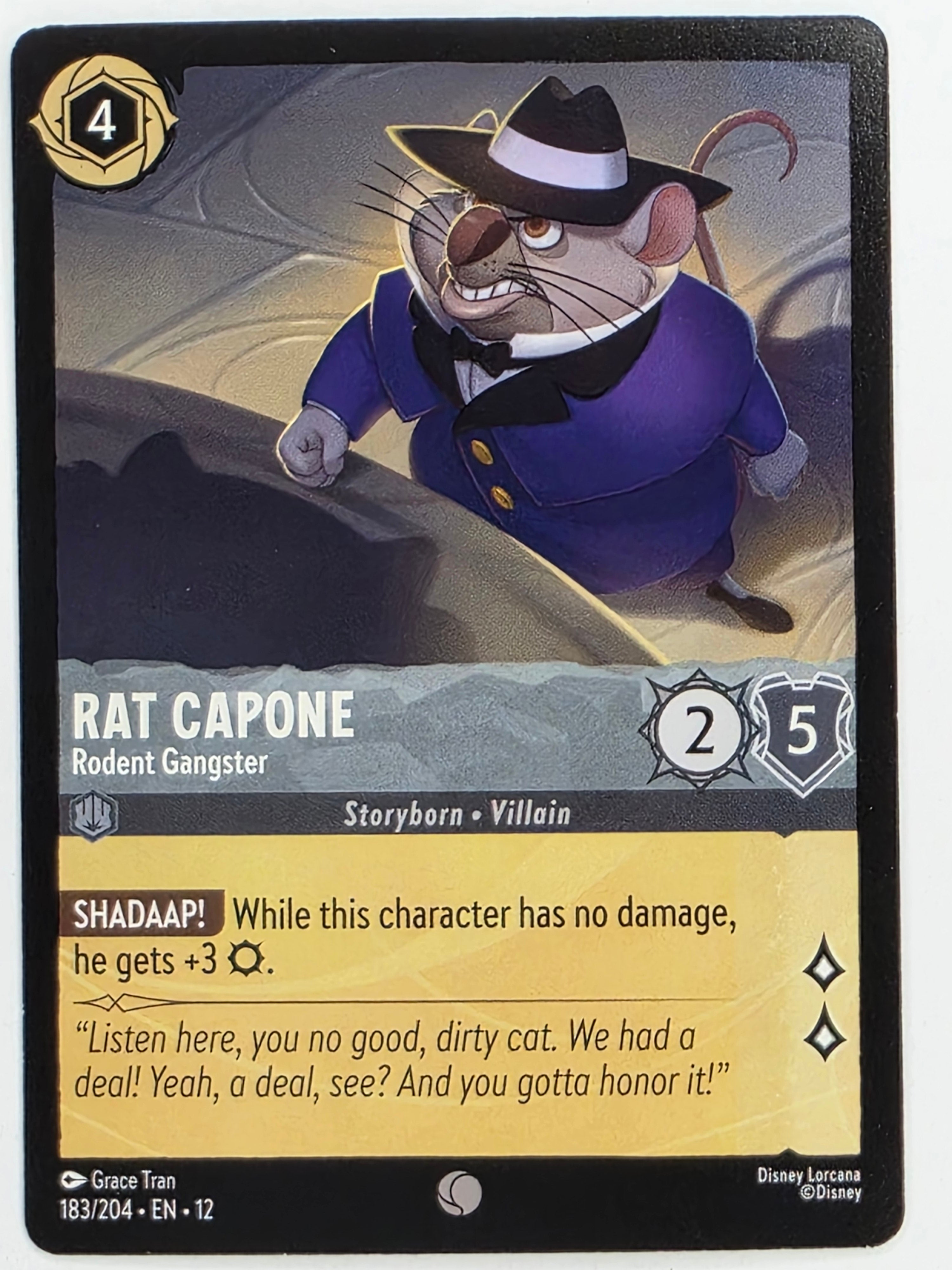 Disney Lorcana Wilds Unknown | #183/204 | Rat Capone Rodent Gangster | Common
