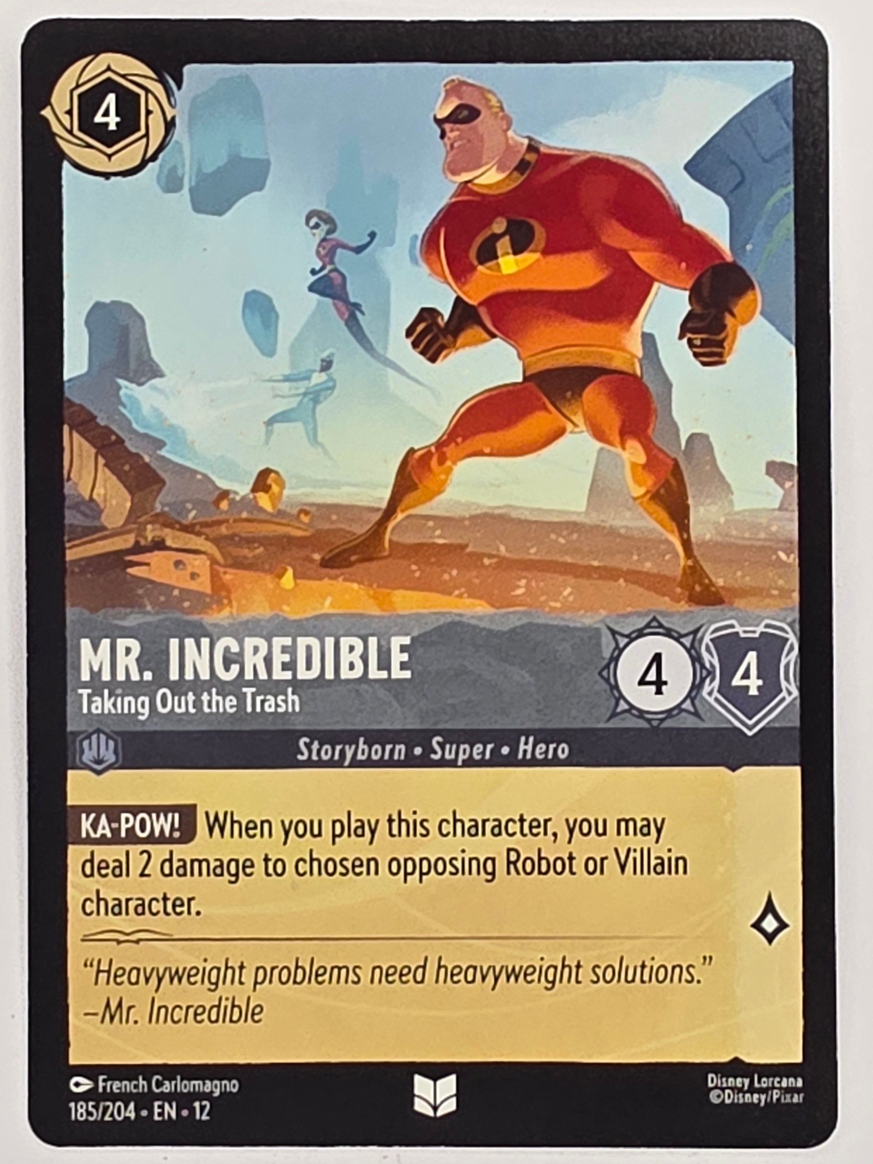 Disney Lorcana Wilds Unknown | #185/204 | Mr Incredible Taking Out the Trash | Uncommon