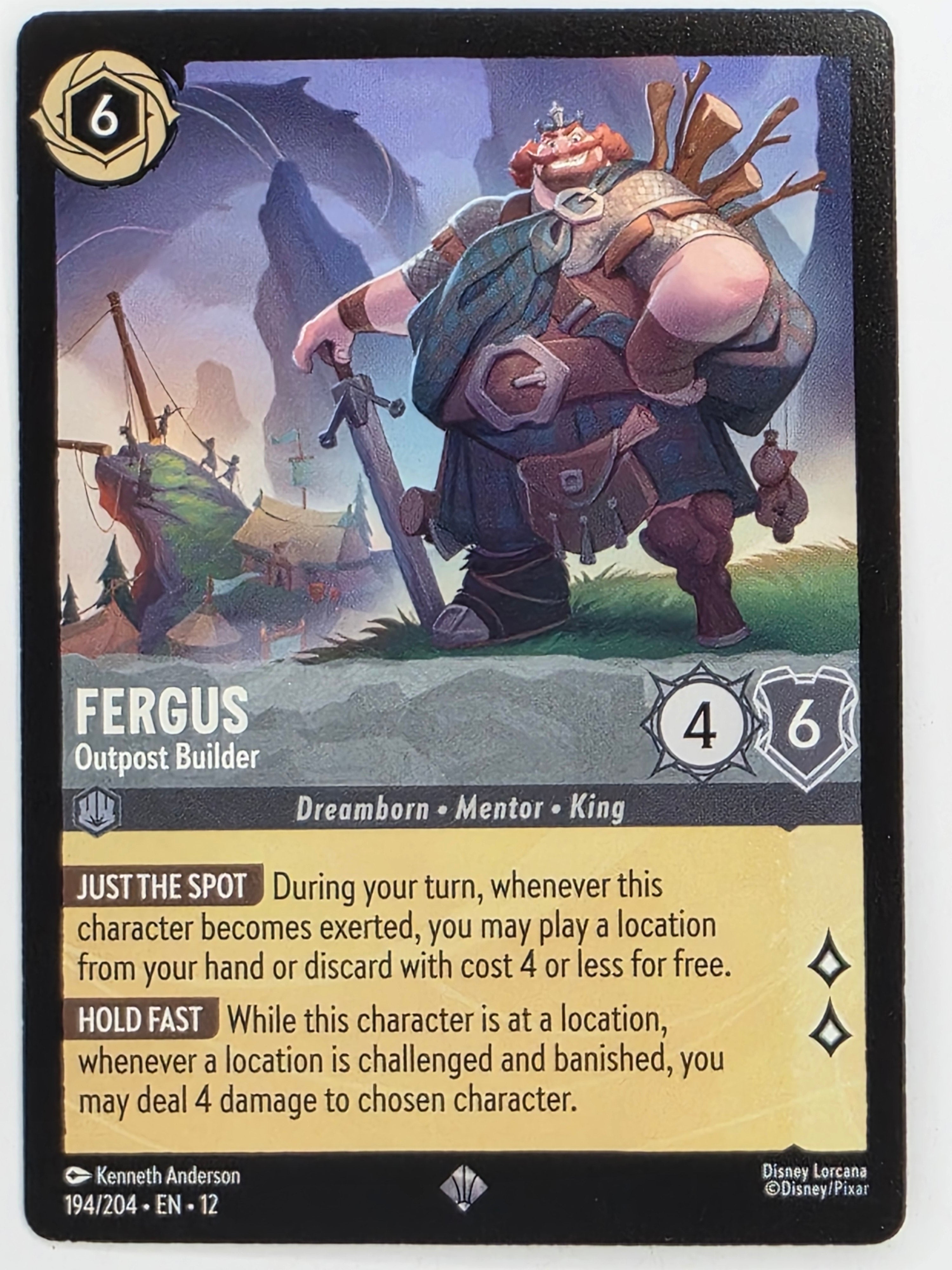 Disney Lorcana Wilds Unknown | #194/204 | Fergus Outpost Builder | Super Rare