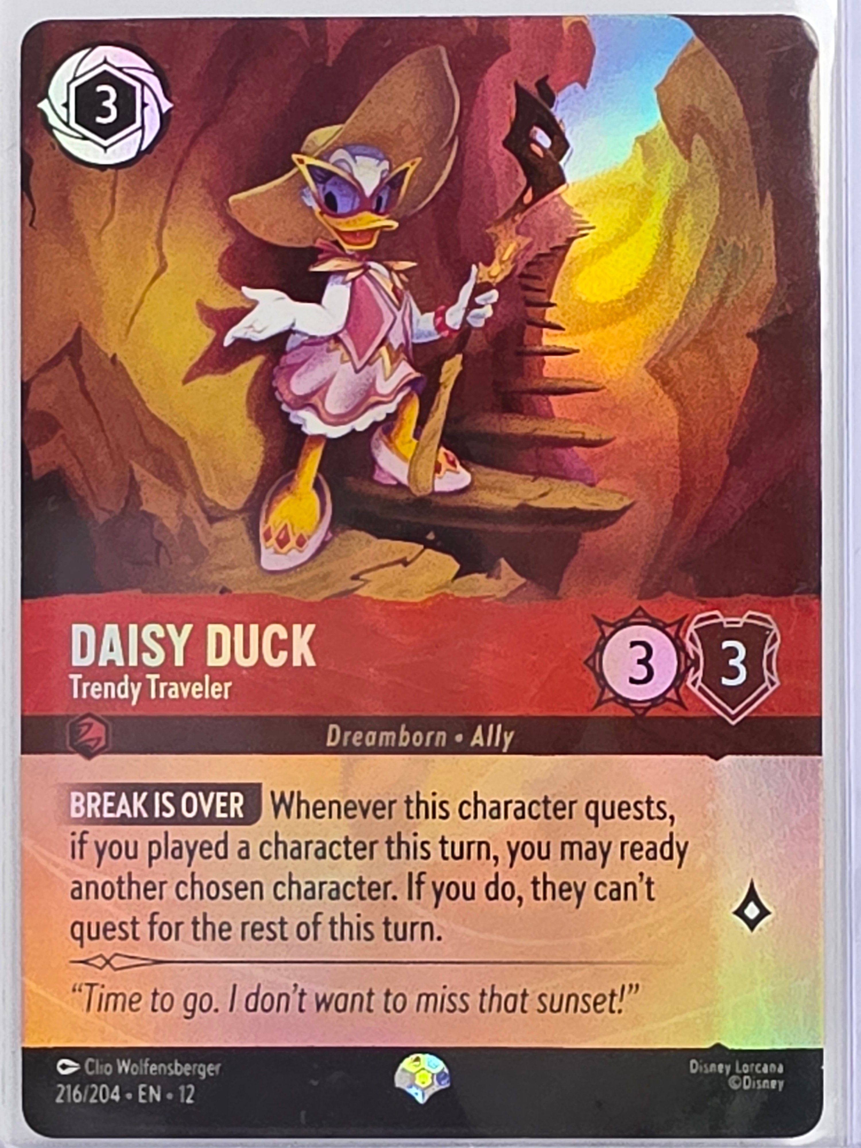 Disney Lorcana Wilds Unknown | #216/204 | Daisy Duck Trendy Traveler | Epic
