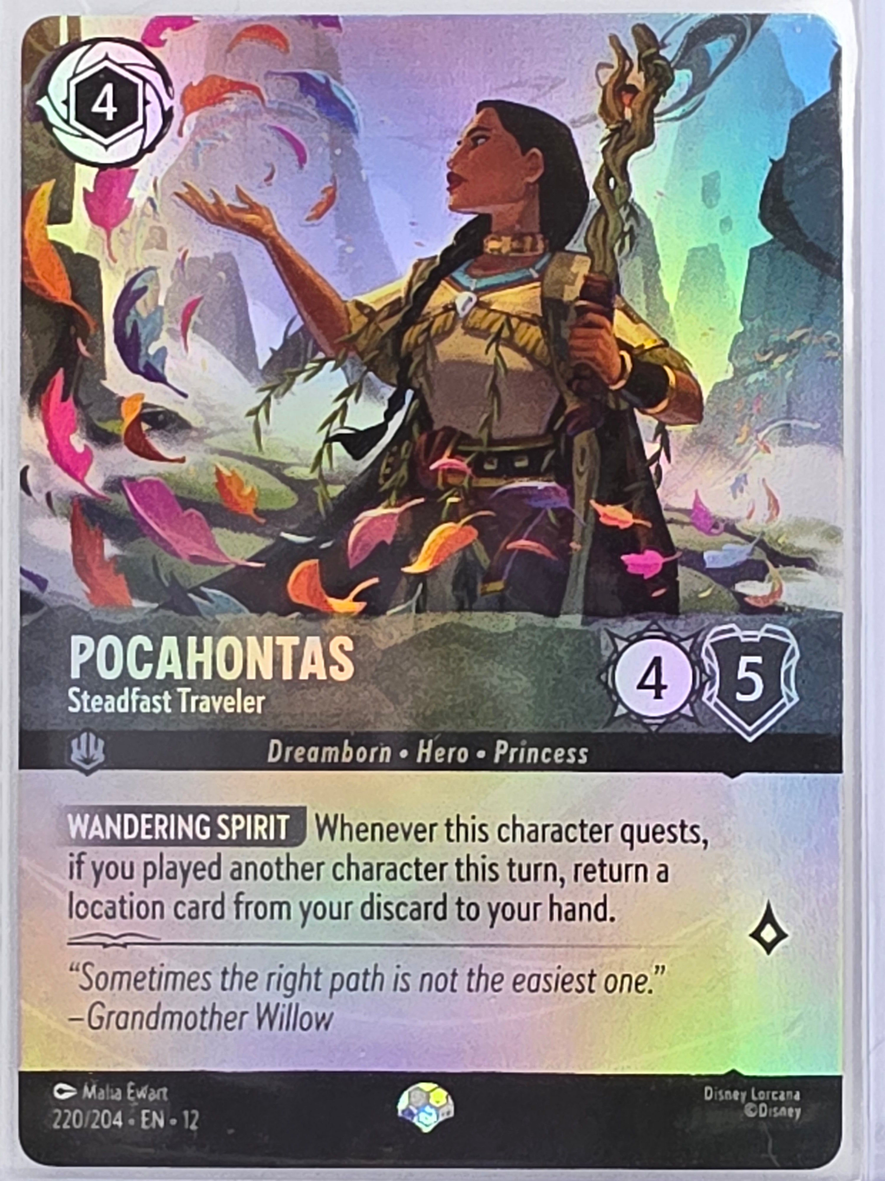 Disney Lorcana Wilds Unknown | #220/204 | Pocahontas Steadfast Traveler | Epic