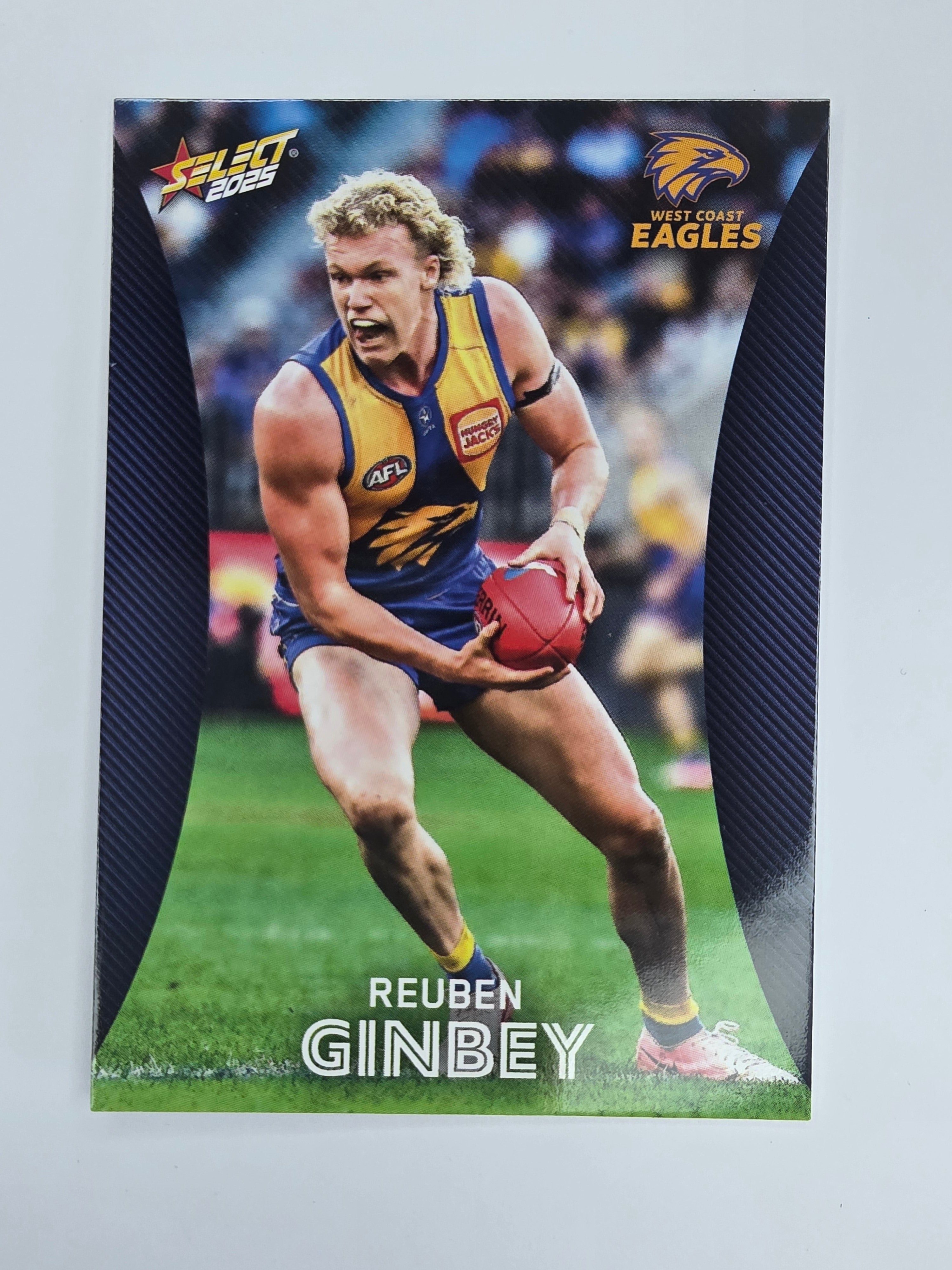 AFL 2025 Footy Stars Base Card #180 Reuben Ginbey West Coast Eagles