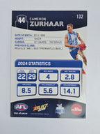 AFL 2025 Footy Stars Base Card #132 Cameron Zurhaar North Melbourne