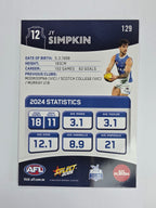 AFL 2025 Footy Stars Base Card #129 Jy Simpkin North Melbourne