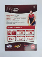 AFL 2025 Footy Stars Base Card #114 Steven May Melbourne