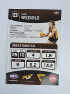 AFL 2025 Footy Stars Base Card #109 Josh Weddle Hawthorn