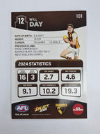 AFL 2025 Footy Stars Base Card #101 Will Day Hawthorn