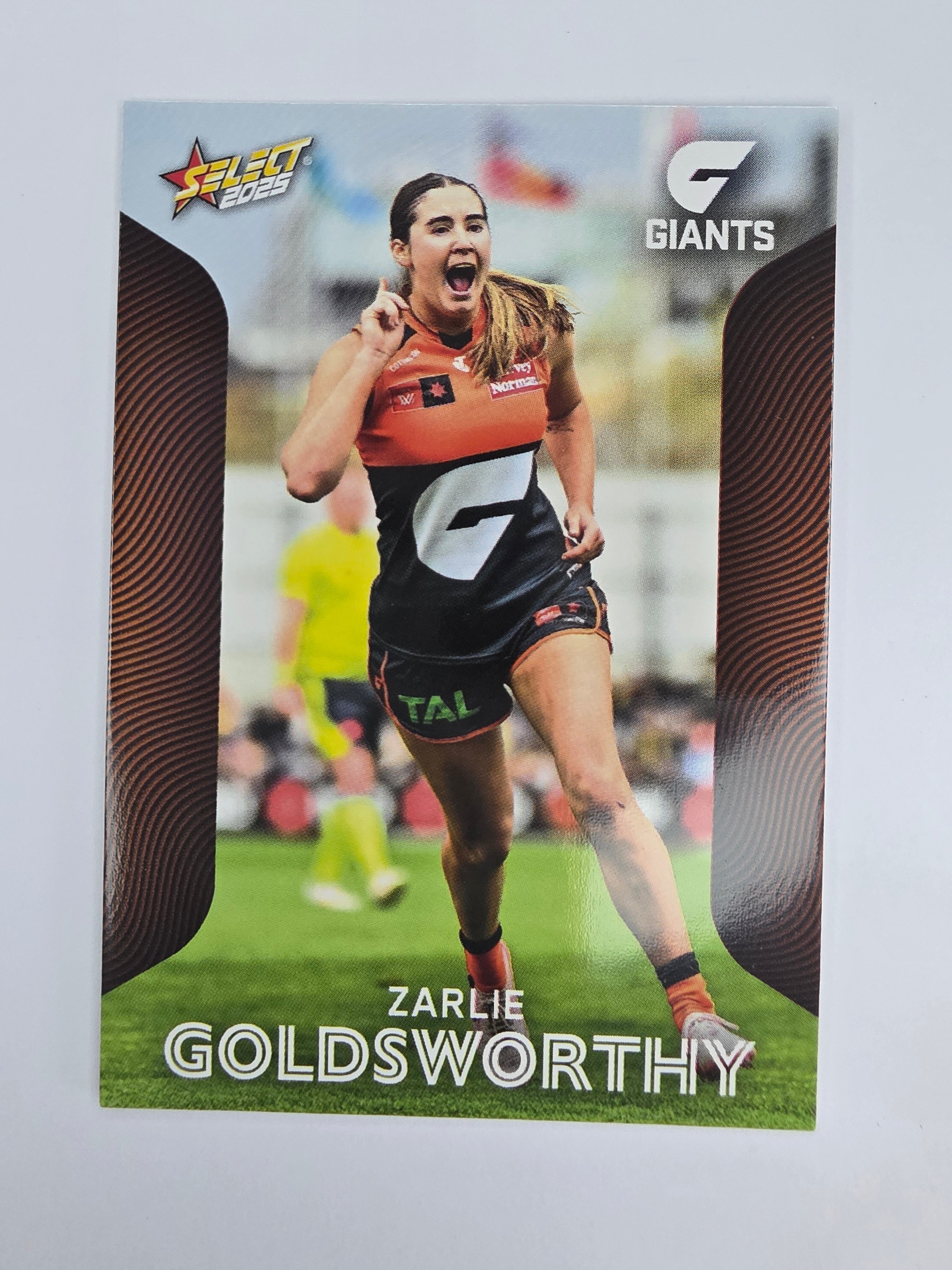 AFL 2025 Footy Stars Base Card #213 Zarlie Goldsworthy GWS Giants AFLW