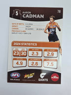 AFL 2025 Footy Stars Base Card #078 Aaron Cadman GWS Giants