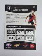 AFL 2025 Footy Stars Base Card #051 Kyle Langford Essendon