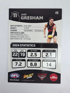 AFL 2025 Footy Stars Base Card #049 Jade Gresham Essendon
