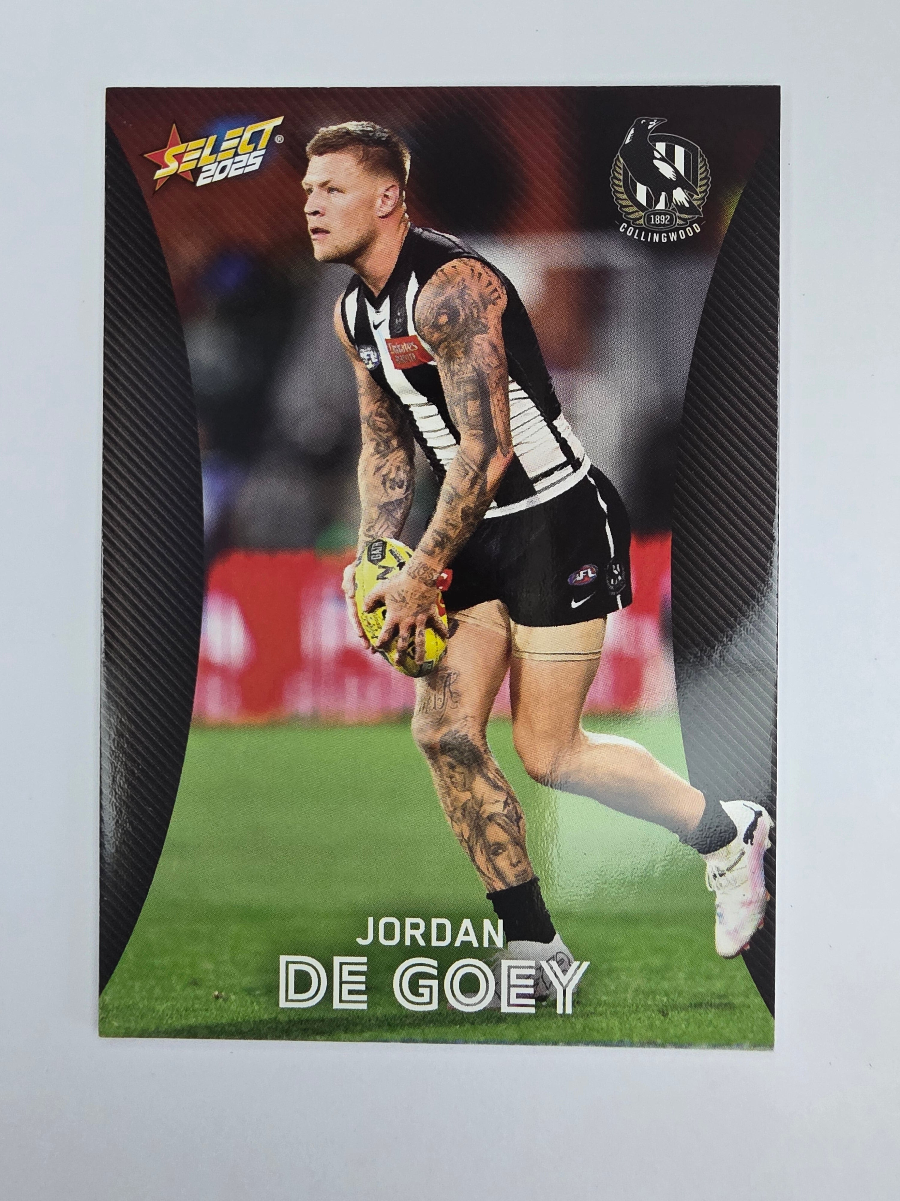 AFL 2025 Footy Stars Base Card #037 Jordan De Goey Collingwood Magpies