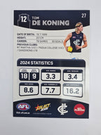 AFL 2025 Footy Stars Base Card #027 Tom De Koning Carlton Blues