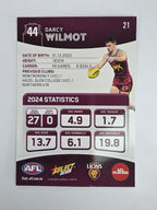 AFL 2025 Footy Stars Base Card #021 Darcy Wilmot Brisbane Lions