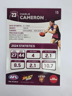 AFL 2025 Footy Stars Base Card #015 Charlie Cameron Brisbane Lions