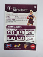 AFL 2025 Footy Stars Base Card #013 Will Ashcroft Brisbane Lions