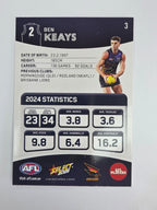 AFL 2025 Footy Stars Base Card #003 Ben Keays Adelaide Crows