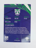 NRL 2024 Traders Base Card #144 Dallin Watene-Zelezniak New Zealand Warriors