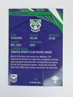 NRL 2024 Traders Base Card #140 Tohu Harris New Zealand Warriors