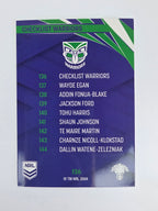 NRL 2024 Traders Base Card #136 Warriors Checklist New Zealand Warriors