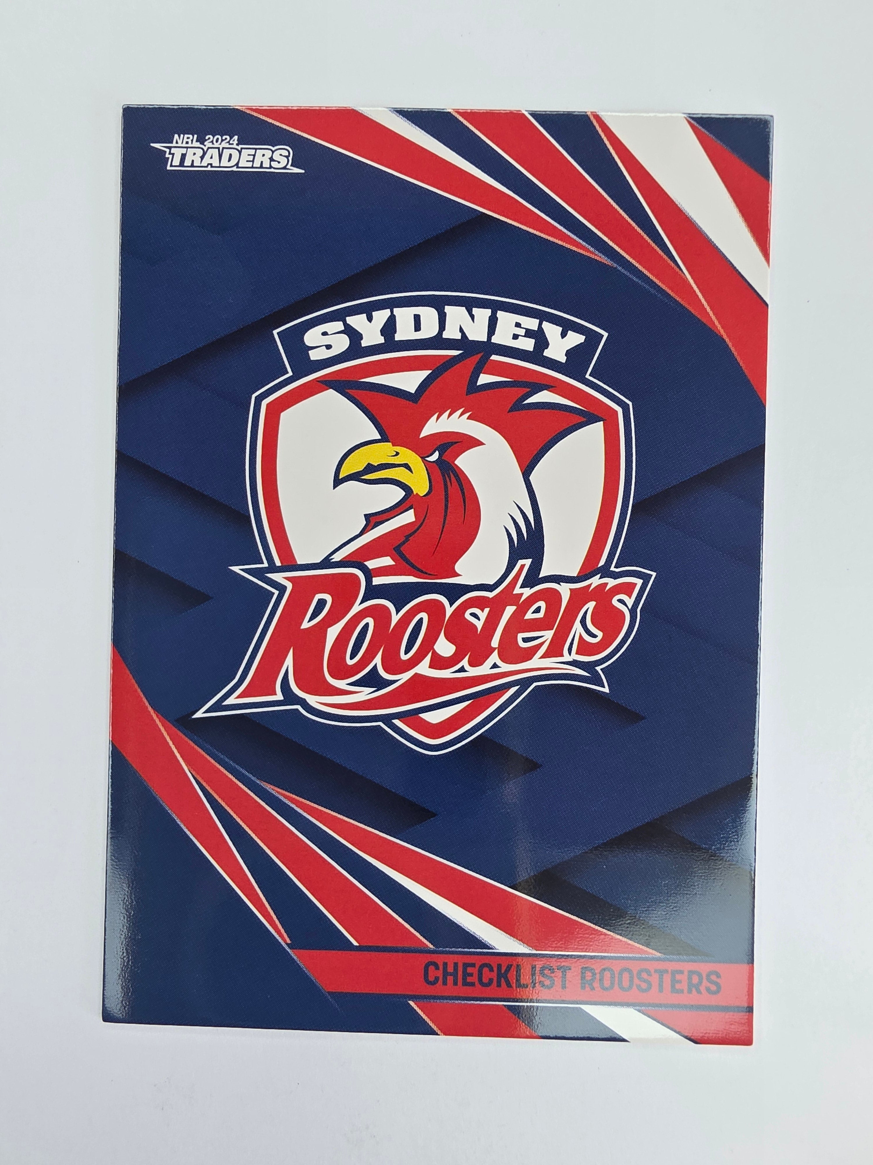 NRL 2024 Traders Base Card #127 Roosters Checklist Sydney Roosters