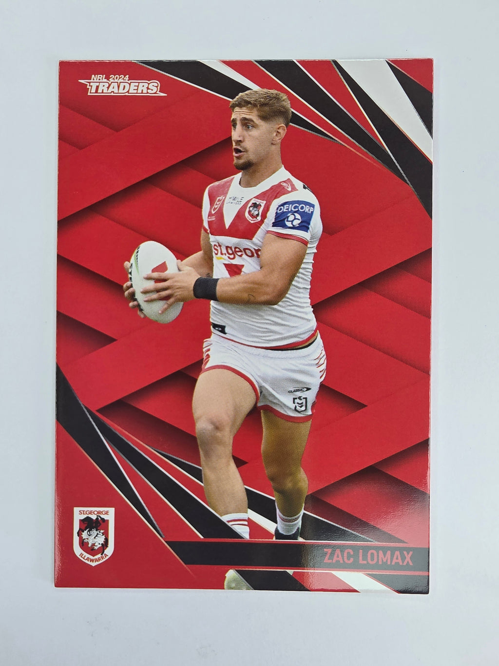 NRL 2024 Traders Base Card #123 Zac Lomax St George Illawarra Dragons