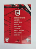 NRL 2024 Traders Base Card #118 Dragons Checklist St George Illawarra Dragons
