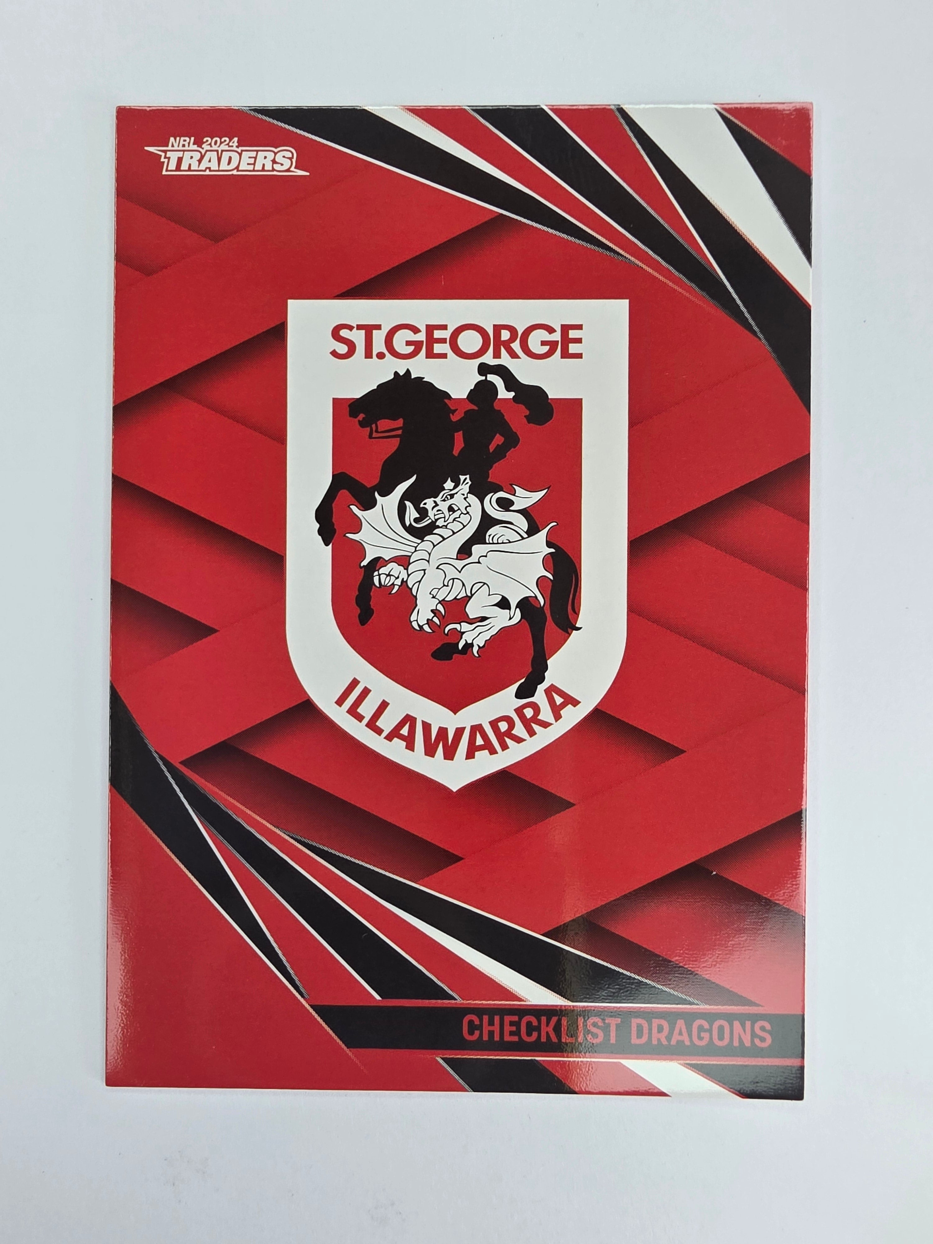 NRL 2024 Traders Base Card #118 Dragons Checklist St George Illawarra Dragons