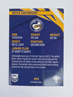 NRL 2024 Traders Base Card #093 Bryce Cartwright Parramatta Eels