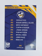 NRL 2024 Traders Base Card #091 Eels Checklist Parramatta Eels