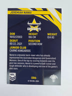 NRL 2024 Traders Base Card #086 Jeremiah Nanai North Queensland Cowboys