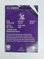 NRL 2024 Traders Base Card #071 Will Warbrick Melbourne Storm