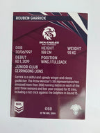 NRL 2024 Traders Base Card #058 Reuben Garrick Manly Warringah Sea Eagles