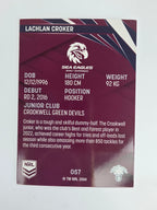 NRL 2024 Traders Base Card #057 Lachlan Croker Manly Warringah Sea Eagles