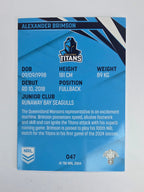 NRL 2024 Traders Base Card #047 Alexander Brimson Gold Coast Titans