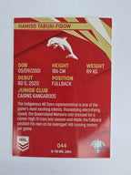 NRL 2024 Traders Base Card #044 Hamiso Tabuai-Fidow Redcliffe Dolphins