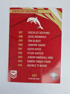 NRL 2024 Traders Base Card #037 Dolphins Checklist Redcliffe Dolphins