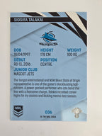 NRL 2024 Traders Base Card #036 Siosifa Talakai Cronulla Sutherland Sharks