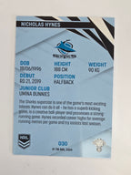 NRL 2024 Traders Base Card #030 Nicholas Hynes Cronulla Sutherland Sharks