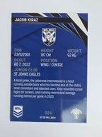 NRL 2024 Traders Base Card #024 Jacob Kiraz Canterbury Bankstown Bulldogs