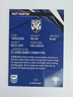 NRL 2024 Traders Base Card #021 Matt Burton Canterbury Bankstown Bulldogs