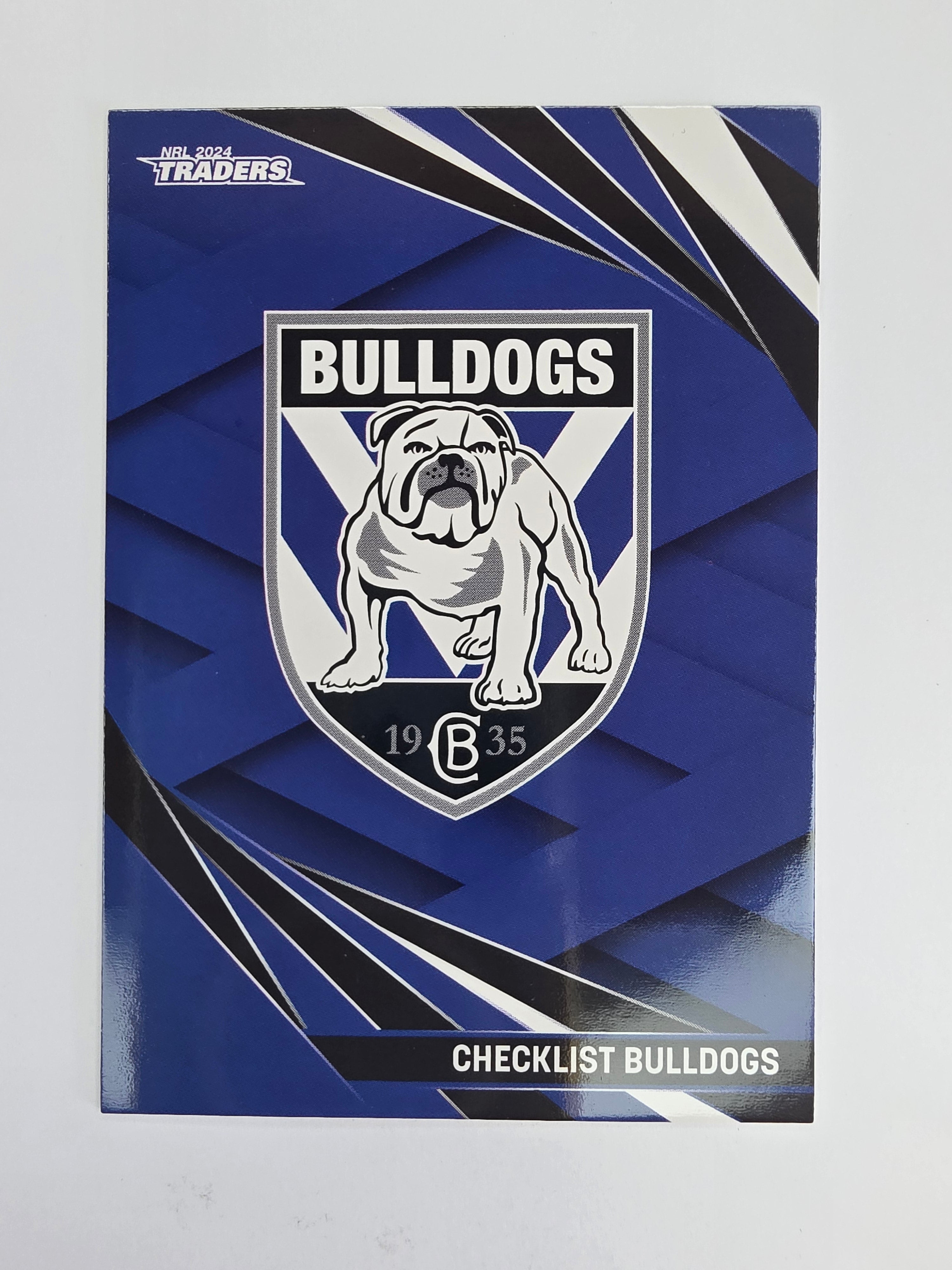 NRL 2024 Traders Base Card #019 Bulldogs Checklist Canterbury Bankstown Bulldogs