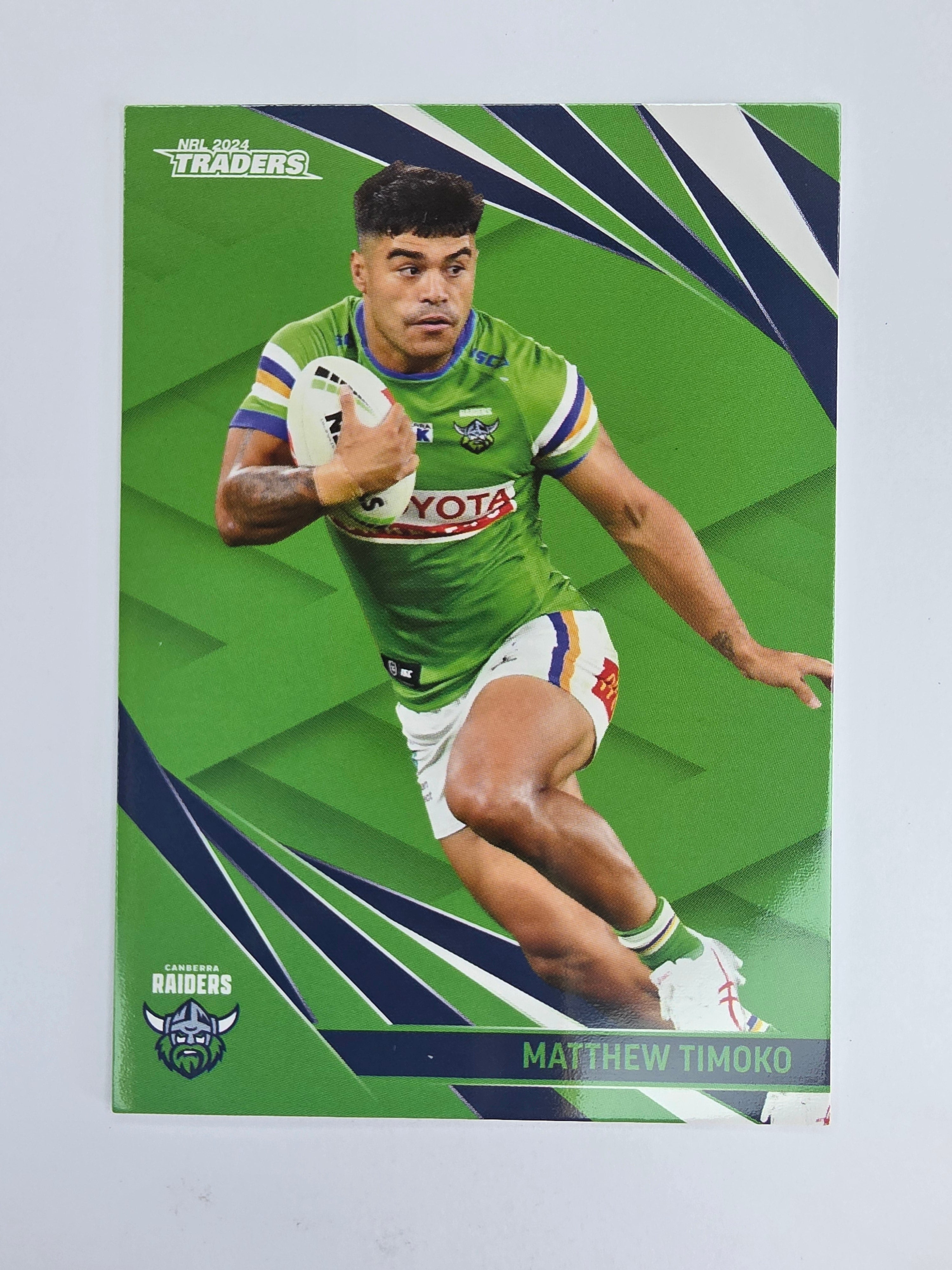 NRL 2024 Traders Base Card #017 Matthew Timoko Canberra Raiders