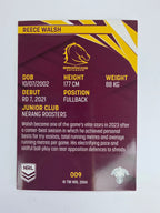 NRL 2024 Traders Base Card #009 Reece Walsh Brisbane Broncos