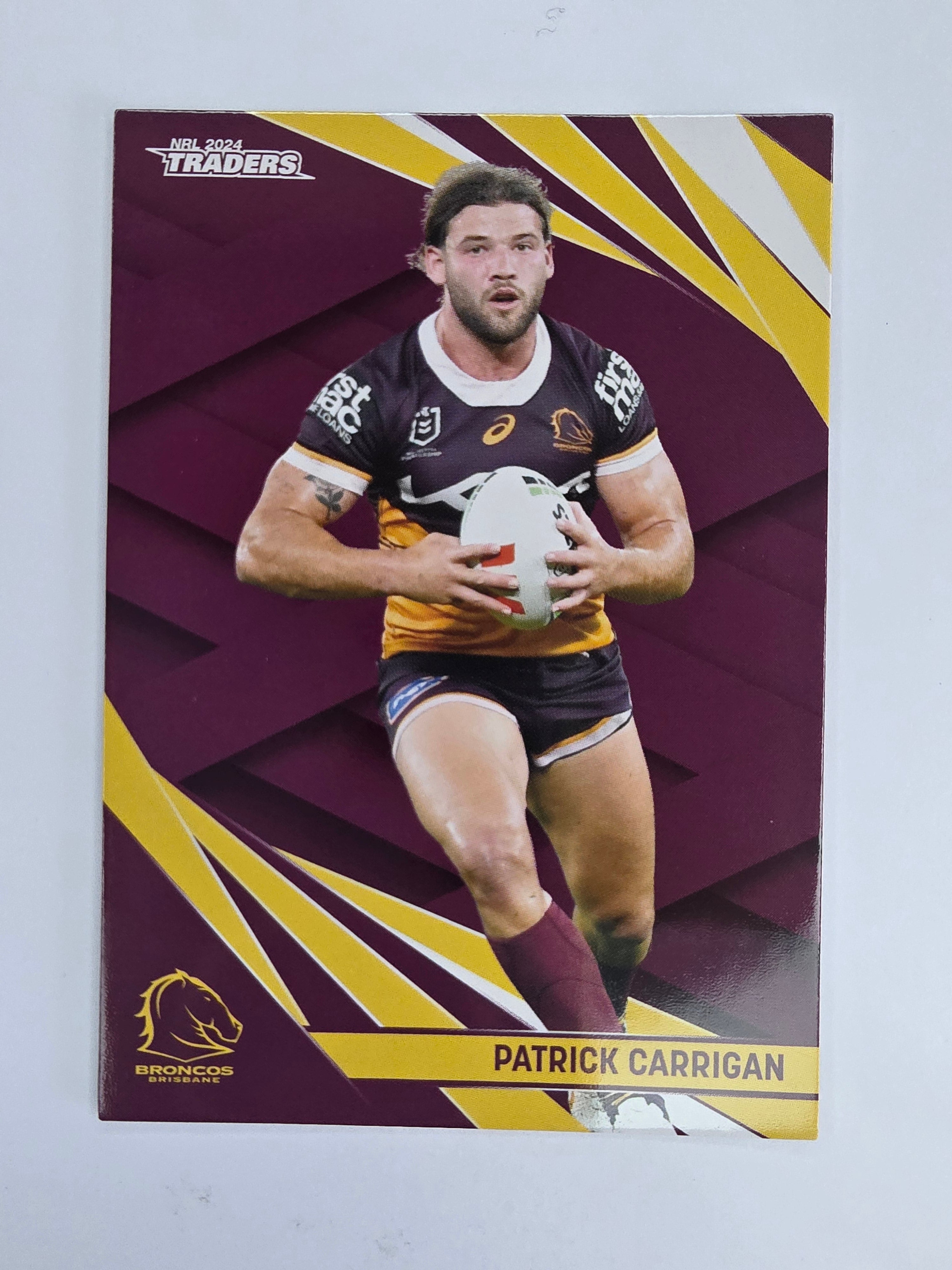 NRL 2024 Traders Base Card #003 Patrick Carrigan Brisbane Broncos