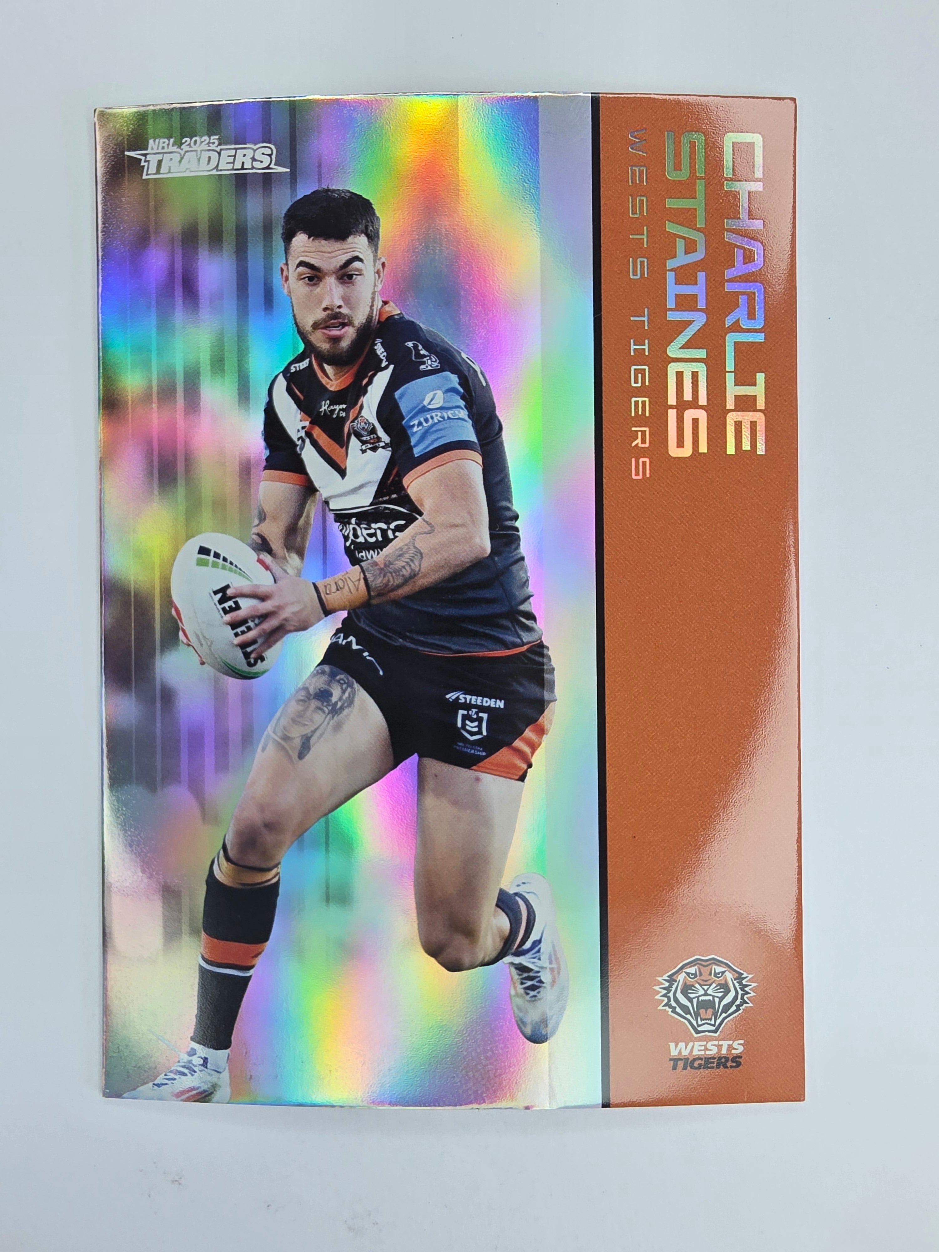 NRL 2025 Traders Silver Parallel #153 Charlie Staines Wests Tigers