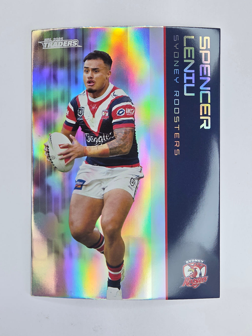 NRL 2025 Traders Silver Parallel #130 Spencer Leniu Sydney Roosters