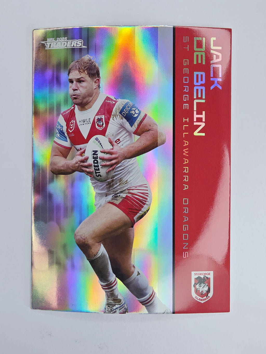 NRL 2025 Traders Silver Parallel #119 Jack de Belin St George Illawarra Dragons